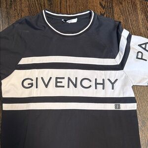 Givenchy Embroidered Black and White Logo Tee